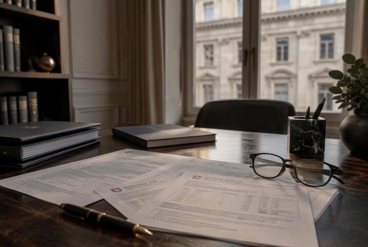 Déclarations fiscales sur une table de bureau